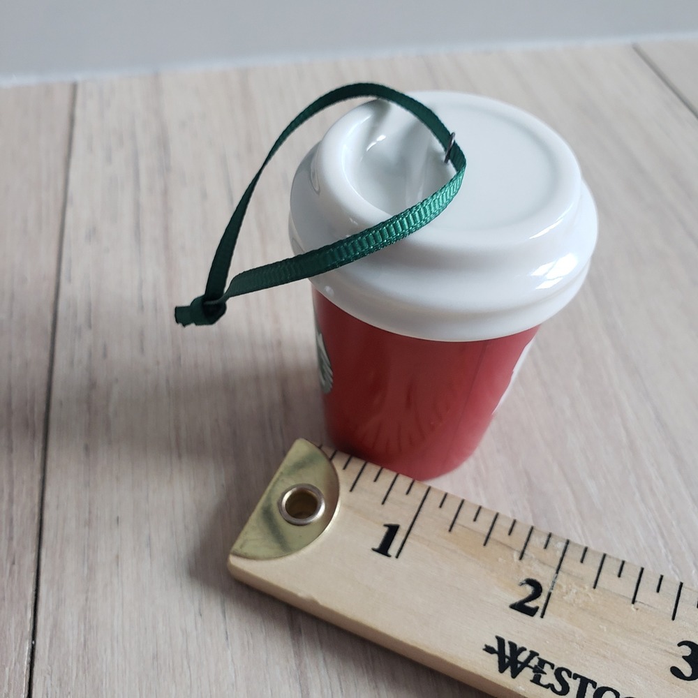 Starbucks Louisiana Ornament Red Mini Coffee Cup Ceramic 2016 Holiday Xmas